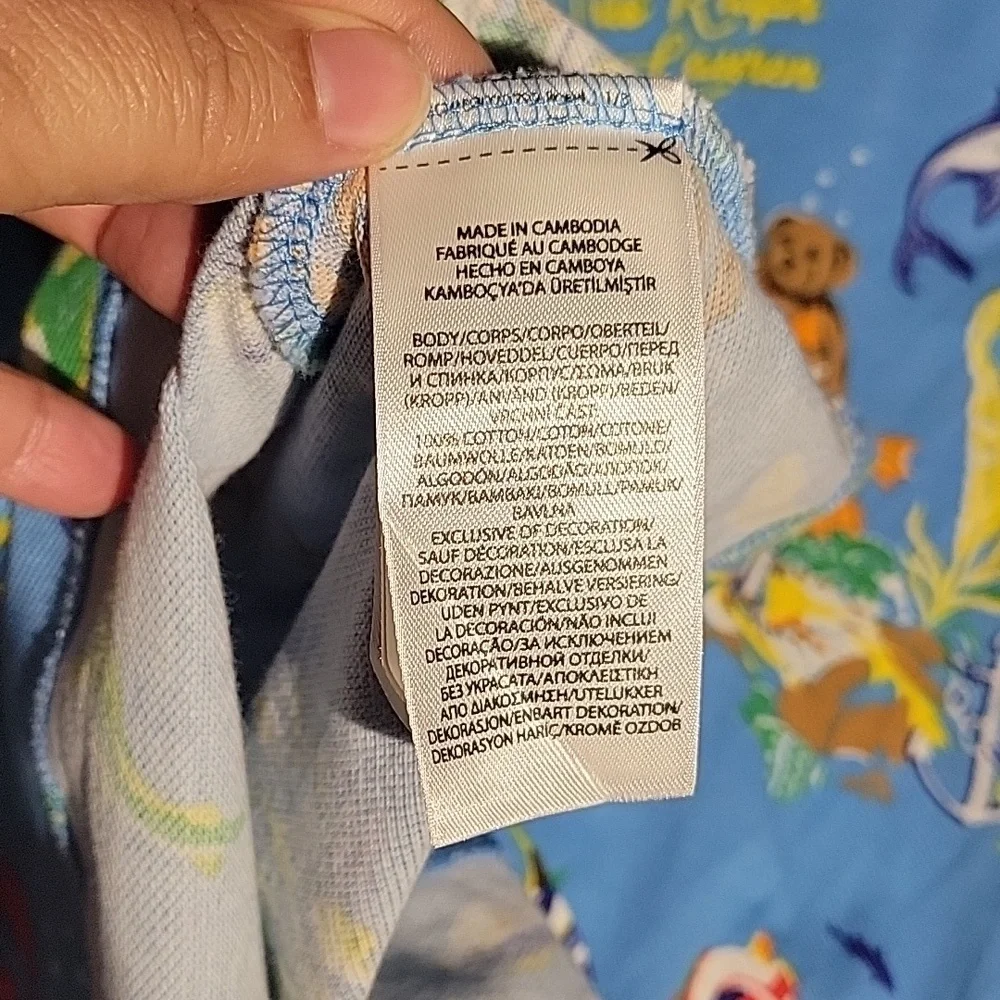 Polo Ralph Lauren Allover Bear Ocean Print Custom Slim Fit Polo Sz XL (18-20)